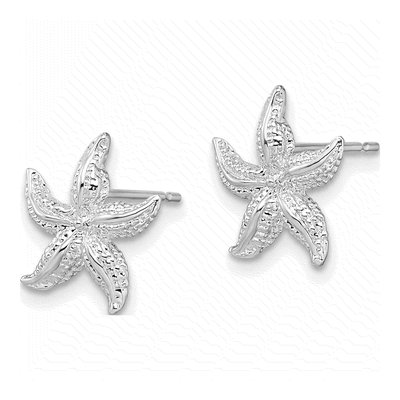 Sterling Silver Starfish Stud Earrings – view 3