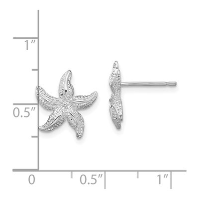 Sterling Silver Starfish Stud Earrings – view 5
