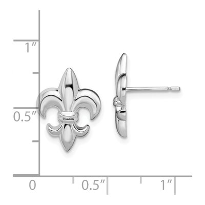 Sterling Silver Fleur de Lis Stud Earrings – view 5