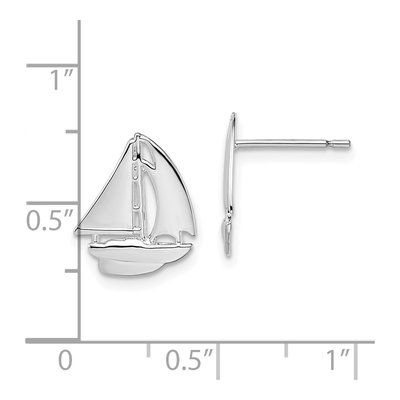 Sterling Silver Sailboat Stud Earrings – view 5