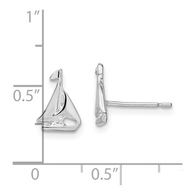 Sterling Silver Mini Sailboat Stud Earrings – view 5