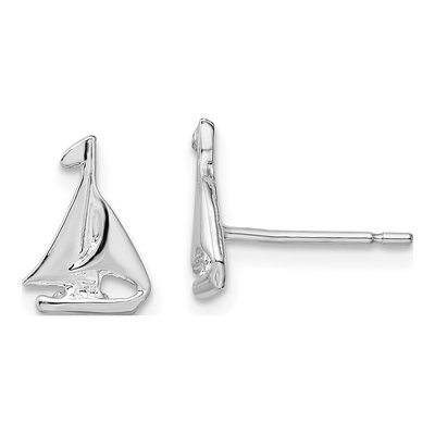 Sterling Silver Mini Sailboat Stud Earrings