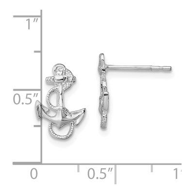 Sterling Silver Anchor Stud Earrings – view 5