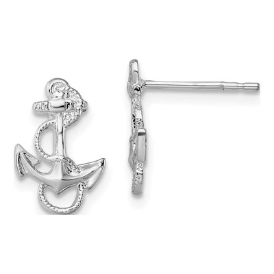 Sterling Silver Anchor Stud Earrings