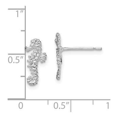 Sterling Silver Mini Seahorse Stud Earrings – view 5