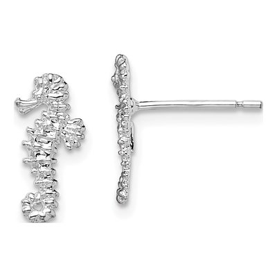 Sterling Silver Mini Seahorse Stud Earrings