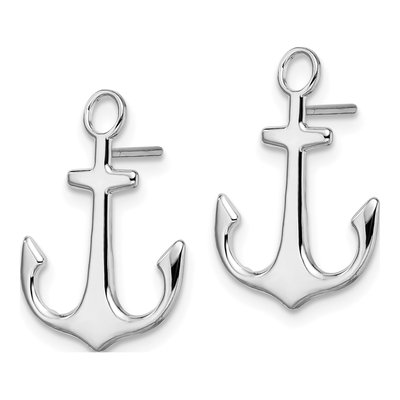 Sterling Silver Anchor Stud Earrings – view 3