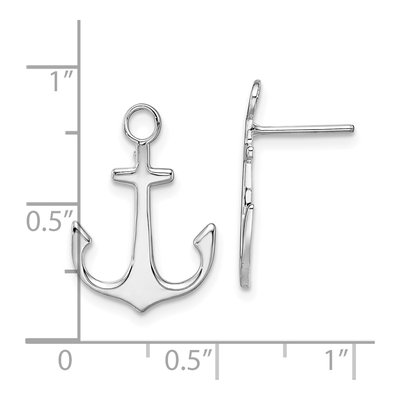 Sterling Silver Anchor Stud Earrings – view 5