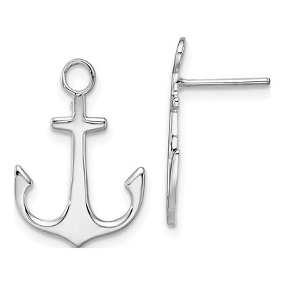 Sterling Silver Anchor Stud Earrings