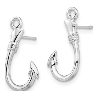 Sterling Silver Fish Hook Dangle Earrings – view 3