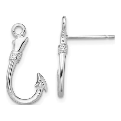 Sterling Silver Fish Hook Dangle Earrings