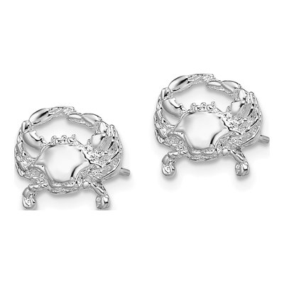 Sterling Silver Small Blue Crab Stud Earrings – view 3