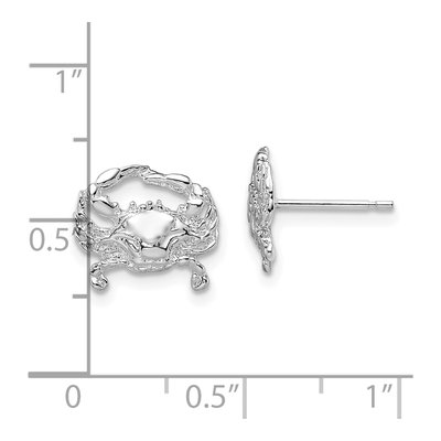 Sterling Silver Small Blue Crab Stud Earrings – view 5