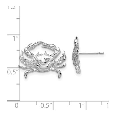 Sterling Silver Blue Crab Stud Earrings – view 5
