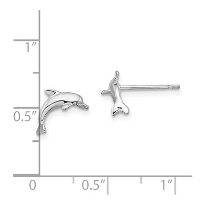 Sterling Silver Dolphin Stud Earrings – view 5