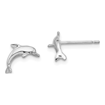 Sterling Silver Dolphin Stud Earrings