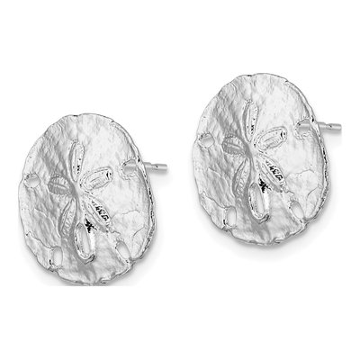 Sterling Silver Sand Dollar Stud Earrings – view 3