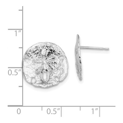 Sterling Silver Sand Dollar Stud Earrings – view 5