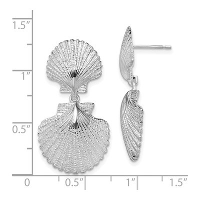 Sterling Silver Double Shell Dangle Earrings – view 5