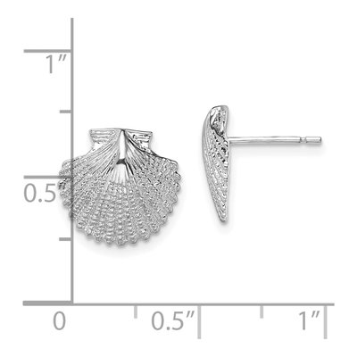 Sterling Silver Scallop Shell Stud Earrings – view 5