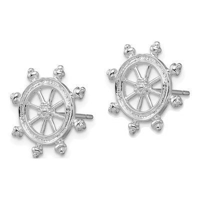 Sterling Silver Ships Wheel Stud Earrings – view 3