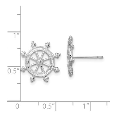 Sterling Silver Ships Wheel Stud Earrings – view 5