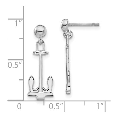 Sterling Silver Anchor Dangle Earrings – view 5