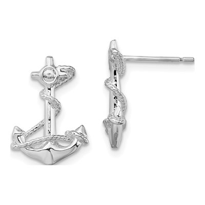 Sterling Silver Anchor Rope Stud Earrings
