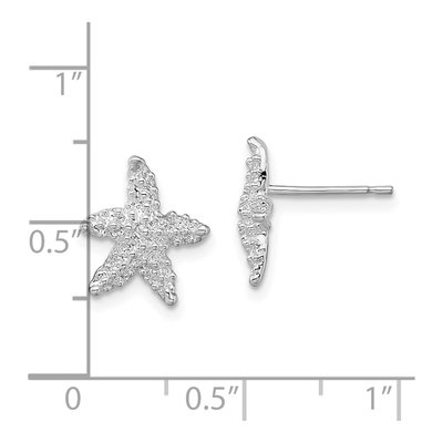 Sterling Silver Starfish Stud Earrings – view 5