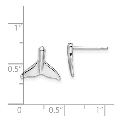 Sterling Silver Whale Tail Stud Earrings – view 5
