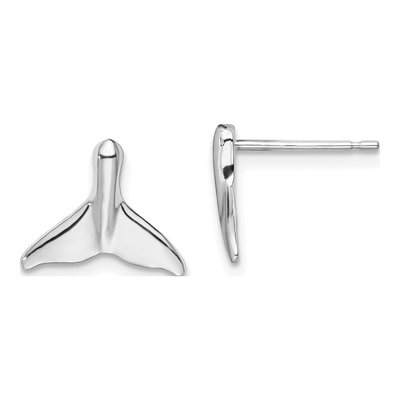 Sterling Silver Whale Tail Stud Earrings