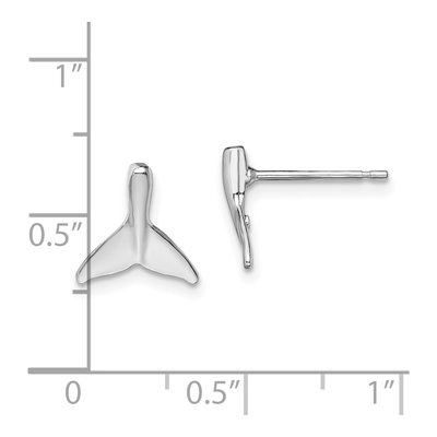Sterling Silver Mini Whale Tail Stud Earrings – view 5