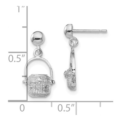 Sterling Silver Nantucket Basket Dangle Earrings – view 5