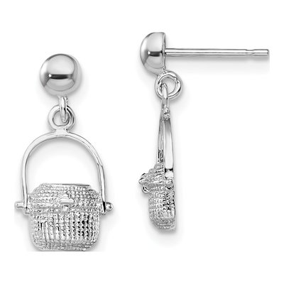 Sterling Silver Nantucket Basket Dangle Earrings