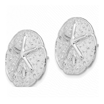 Sterling Silver Sand Dollar Starfish Stud Earrings – view 3