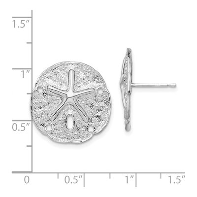Sterling Silver Sand Dollar Starfish Stud Earrings – view 5