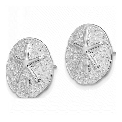 Sterling Silver Sand Dollar Starfish Stud Earrings – view 3