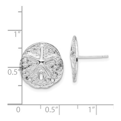 Sterling Silver Sand Dollar Starfish Stud Earrings – view 5