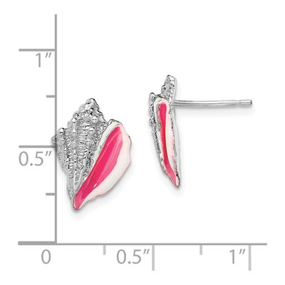 Sterling Silver Enameled Conch Shell Stud Earrings – view 5