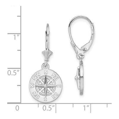Sterling Silver Mini Compass Leverback Earrings – view 5