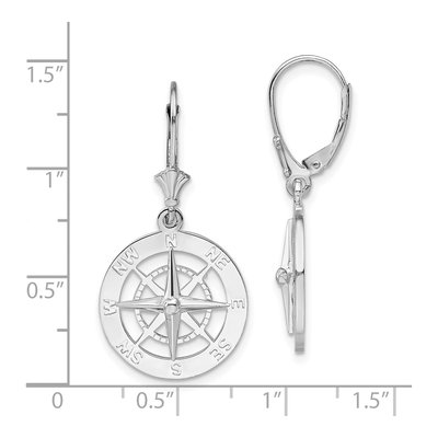 Sterling Silver Compass Leverback Earrings – view 5