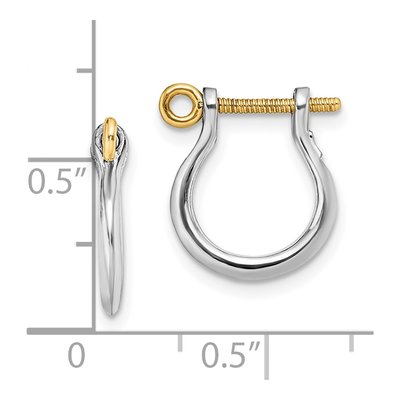 Sterling Silver & 14K Gold 3D Shackle Dangle Earrings – view 5