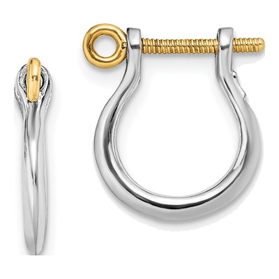 Sterling Silver & 14K Gold 3D Shackle Dangle Earrings