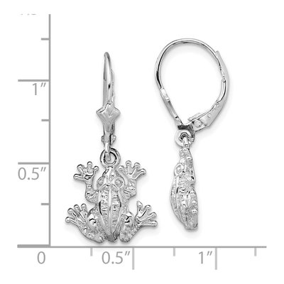 Sterling Silver Frog Leverback Earrings – view 5