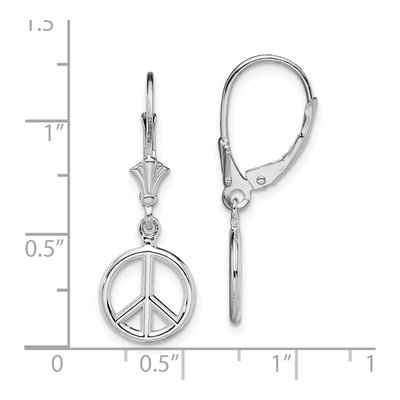 Sterling Silver 3D Peace Symbol Leverback Earrings – view 5