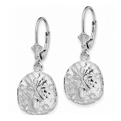 Sterling Silver Sand Dollar Leverback Earrings – view 3