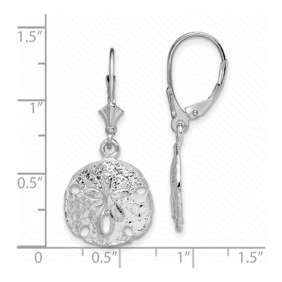 Sterling Silver Sand Dollar Leverback Earrings – view 5
