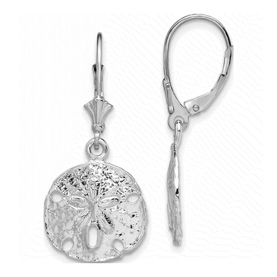 Sterling Silver Sand Dollar Leverback Earrings