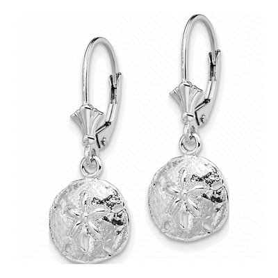 Sterling Silver Sand Dollar Leverback Earrings – view 3