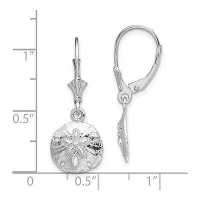 Sterling Silver Sand Dollar Leverback Earrings – view 5